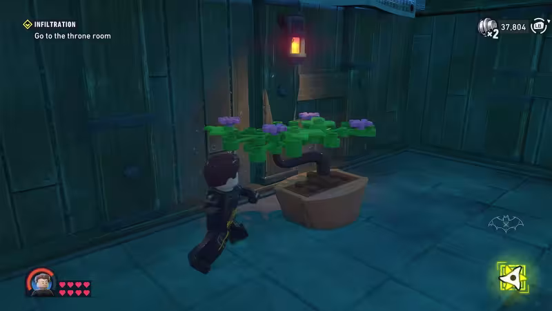 Infiltration: Árvores Bonsai e Tijolo Vermelho em LEGO Batman: O Legado do Cavaleiro das Trevas