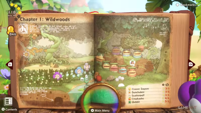 Yoshi and the Mysterious Book: todas as flores do Capítulo 1