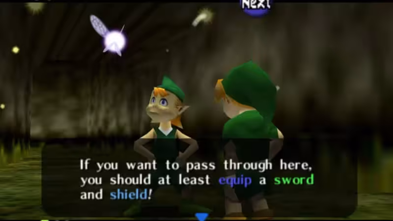 Zelda: como pegar a espada e o escudo em Kokiri Forest