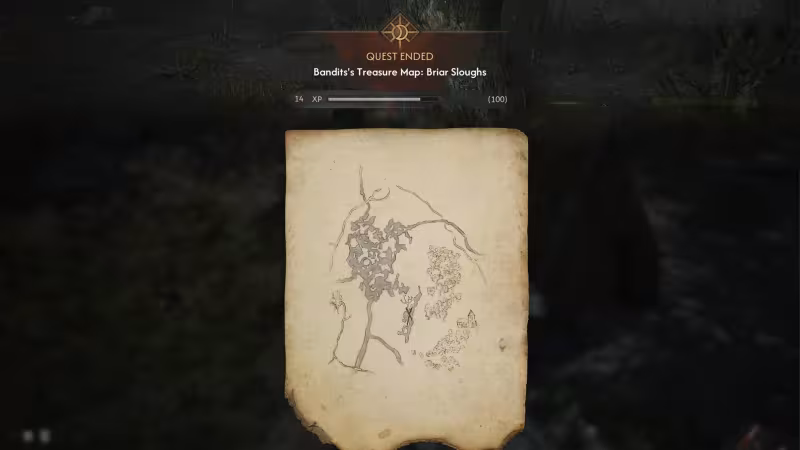The Blood of Dawnwalker: localização do tesouro de Briar Sloughs