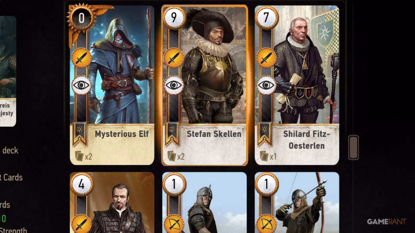 The Witcher 3: melhores cartas do baralho nilfgaardiano