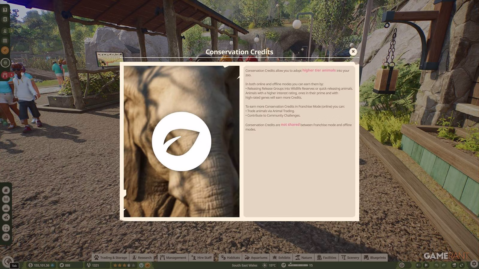 Planet Zoo 2: como conseguir Créditos de Conservação