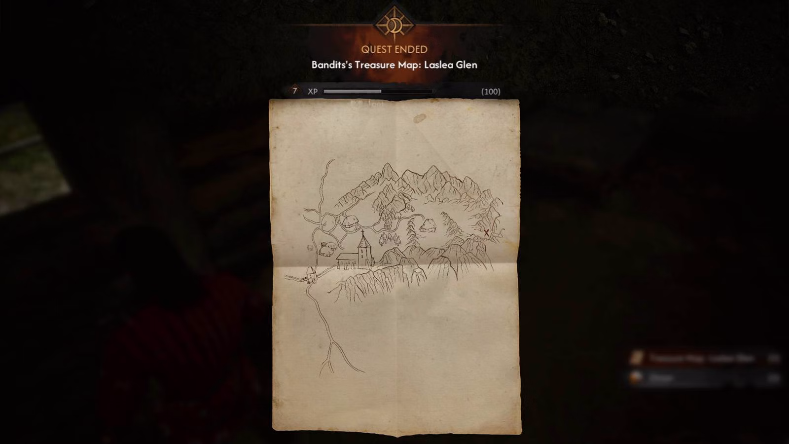 The Blood of Dawnwalker: mapa e tesouro de Laslea Glen