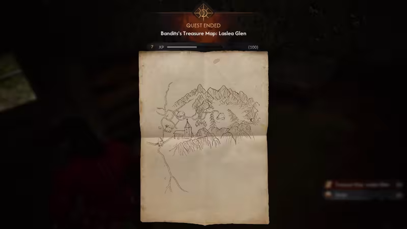 The Blood of Dawnwalker: mapa e tesouro de Laslea Glen
